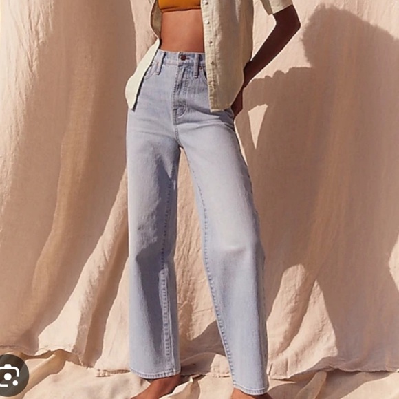 MADEWELL The Perfect Vintage Wide Leg Crop Jeans Women's SZ 29 Blue Light Wash - Picture 1 of 17